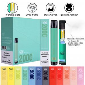 정통 VAPEN 매크로 2000 퍼프 일회용 vape 펜 수직 코일 플러스 XXL XTRA 엑스트라 플렉스 기화기 미리 채워진 바