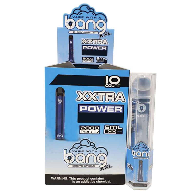 Bang XXL 일회용 vape 펜 전자 담배 장치 800mAh 배터리 6ml 포드 빈 원래 증기 2000 퍼프 키트 도매