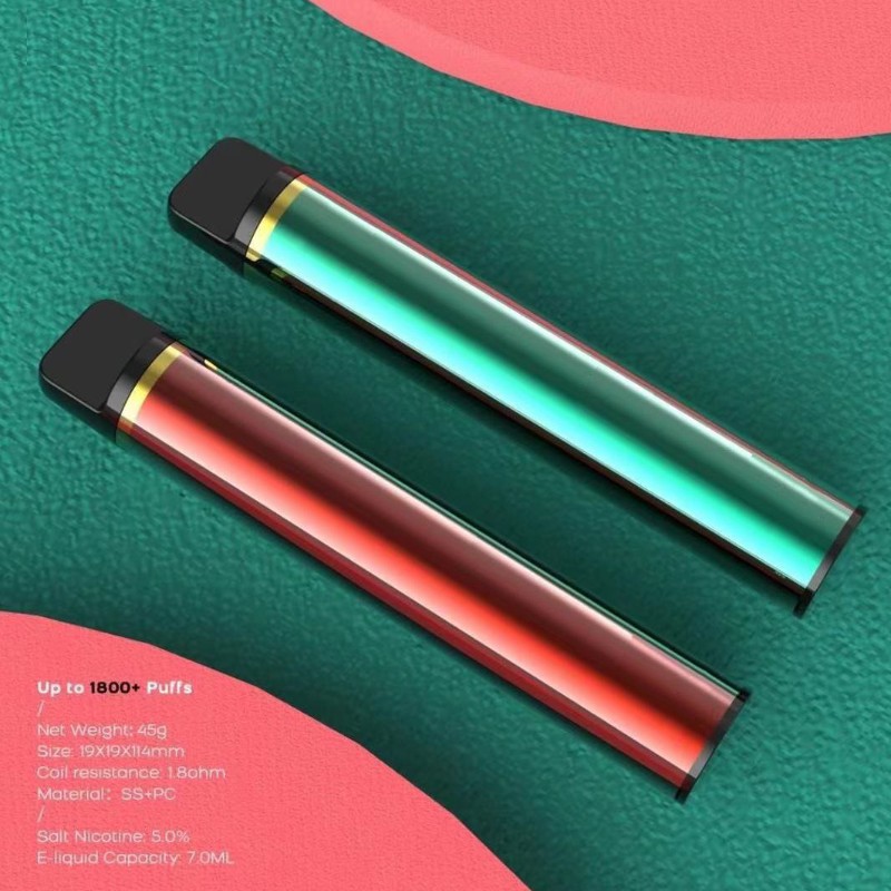 XXL 일회용 포드 디바이스 담배 1800 퍼프 미리 채워진 vape 펜 7ml 카트리지 950mAh 전자 담배